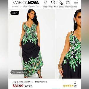 Fashion nova tropic maxi dress size XL
